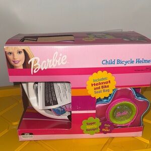 Barbie Pink and Green Child Bicycle Helmet Set